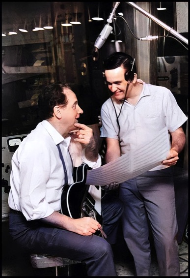 Les Paul & Gene Paul at the home studio